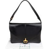 Gucci Black Leather Vintage Horsebit Shoulder Bag