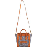 Celine Cotton & Leather Nano Luggage Handbag