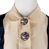 Gucci Multicolor G-Cube Print Silk Longsleeve Diamond Flower Blouse Midi Dress (IT40)