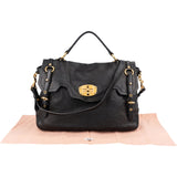 Miu Miu Pebbled Leather Turnlock Satchel Handbag