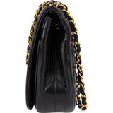 Chanel Chevron Lambskin Half Moon Single Flap Crossbody Bag