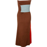 Fendi Brown Wool Multicolor Block Details Sleeveless Dress (IT44)