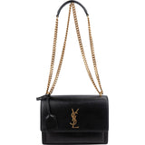 Saint Laurent Black Leather Sunset Medium Crossbody Bag
