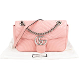 Gucci Pink Leather GG Marmont Matelassé Shoulder Crossbody Bag