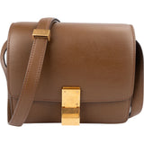 Celine Brown Calfskin Small Classic Box Crossbody Bag