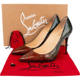 Christian Louboutin Glitter Ombre Patent Leather Decollete So Kate 100 Pumps (36)