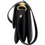 Celine Black Leather Triomphe Shoulder Bag - vintageandkickz