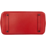 Hermès Rouge Epsom Leather Palladium Birkin 35 Handbag