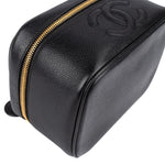 Chanel Caviar Leather Vanity Case Handbag - vintageandkickz