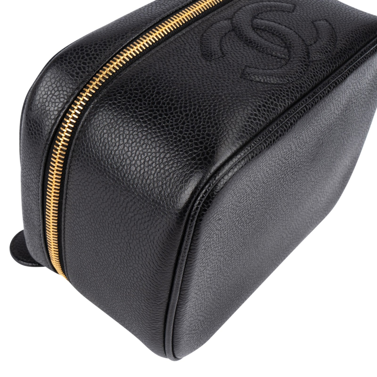 Chanel Caviar Leather Vanity Case Handbag - vintageandkickz