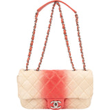 Chanel Quilted Bicolor Caviar Leather Single Flap Shoulder Bag