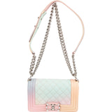 Chanel Rainbow Caviar Leather Boy Single Flap Crossbody Bag