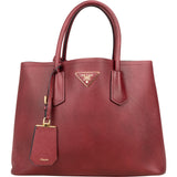 Prada Red Saffiano Leather Double Handbag - vintageandkickz