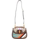 Gucci Monogram GG Supreme Studded Centennial Geometric Print Bamboo 1967 Crossbody Bag