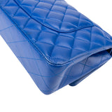 Chanel Bleu Quilted Lambskin Medium Double Flap Shoulder Bag