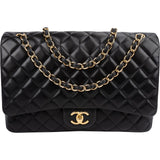 Chanel Quilted Lambskin Maxi Double Flap Crossbody Bag