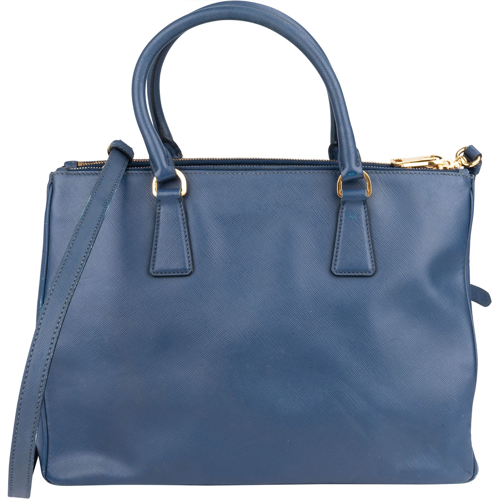 Prada Blue Saffiano Leather Galleria Handbag - vintageandkickz