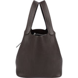 Hermès Brun Clemence Picotin Lock 22 (MM) Handbag - vintageandkickz
