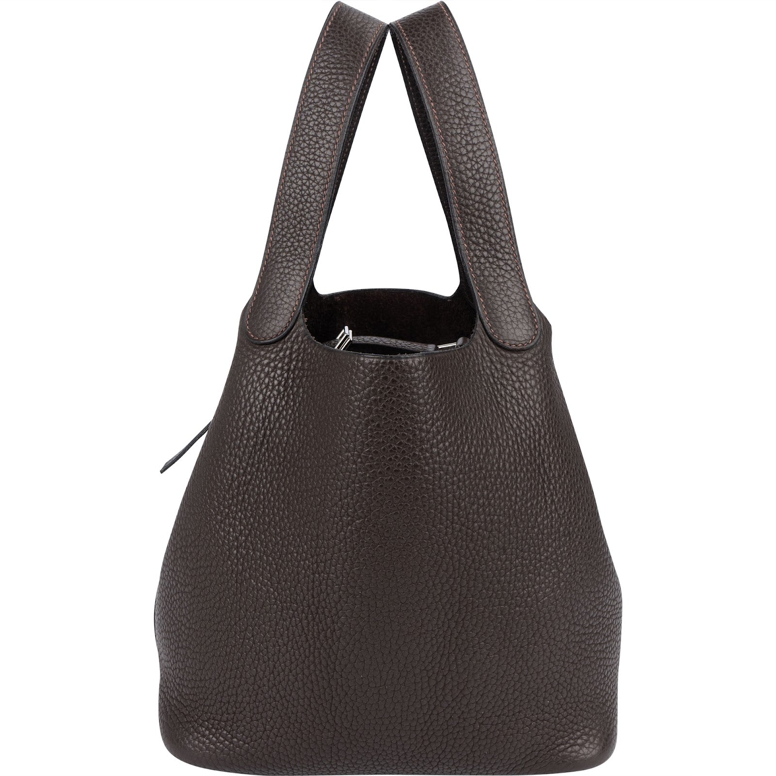 Hermès Brun Clemence Picotin Lock 22 (MM) Handbag - vintageandkickz