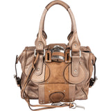 Chloé Bicolor Metallic Leather Studded Paddington Handbag