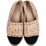Chanel Multicolor Black Tweed CC Espadrilles Shoes (38)