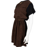 Louis Vuitton Monogram Damier Ebene Cotton Chain Detail Drawstring Shirt Dress (XS)