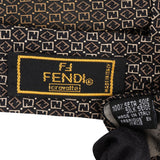 Fendi Monogram Zucca Pattern Silk Tie Krawatte