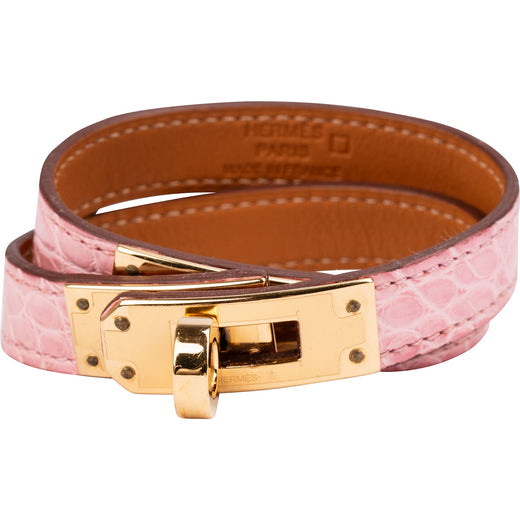 Hermès Sakura Alligator Leather Kelly Double Tour Bracelet