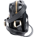 Gucci Suede Crinkled Patent Leather Ophidia Small Crossbody Bag