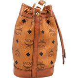 MCM Monogram Visetos Heritage Drawstring Bucket Crossbody Bag