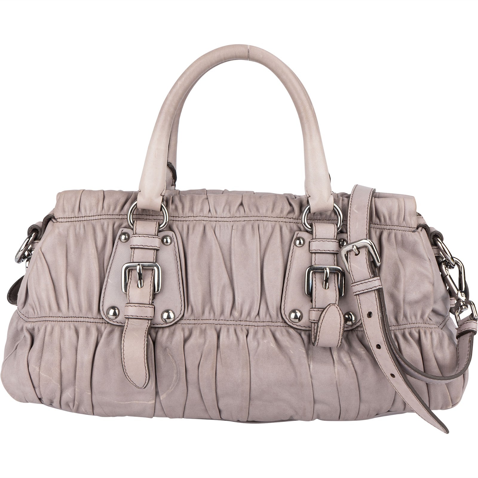 Prada Quilted Nappa Gaufre Satchel Handbag - vintageandkickz