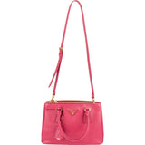 Prada Pink Saffiano Leather Small Galleria Handbag