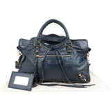 Balenciaga Navy Arena Leather Classic City Handbag