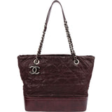 Chanel Burgundy Quilted Iridescent Calfskin Gabrielle Shoulder Bag