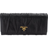 Prada Black Nappa Gaufre Leather Continental Wallet