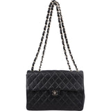 Chanel Quilted Caviar Leather Jumbo Single Flap Crossbody Bag