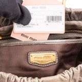 Miu Miu Vitello Lux Gathered Satchel Handbag