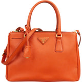 Prada Orange Saffiano Leather Galleria Handbag