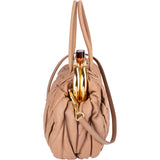 Miu Miu Matelassé Nappa Leather Frame Bowling Handbag