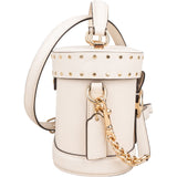 Coach Pebbled Leather Georgie Gem Vanity Case Rivets Crossbody Handbag