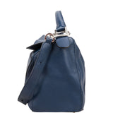 Loewe Blue Grained Calfskin Puzzle Crossbody Handbag