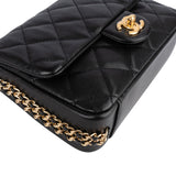 Chanel Quilted Caviar Leather Single Flap Crossbody Bag