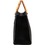 [🔄️B20 / F29] Gucci Suede Bamboo Tote Handbag - vintageandkickz