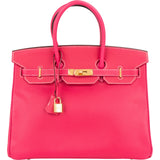 Hermès Rose Tyrien Epsom Leather Birkin 35 Handbag