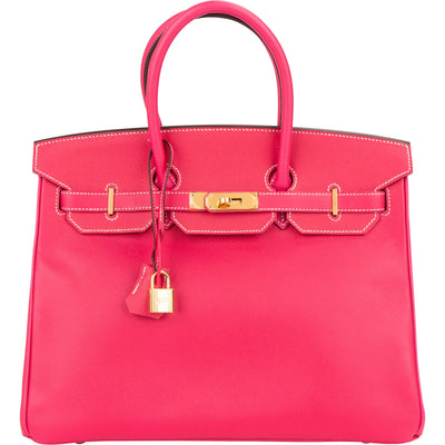 Hermès Rose Tyrien Epsom Leather Birkin 35 Handbag
