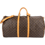 Louis Vuitton Monogram Canvas Keepall 60 Bandoulière Travel Bag