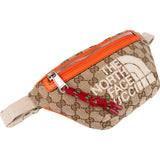 Gucci x The North Face Orange Leather Monogram GG Canvas Belt Bum Bag Crossbody Bag