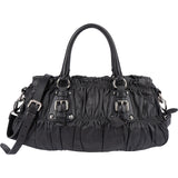 Prada Black Nappa Leather Gaufre Satchel Handbag