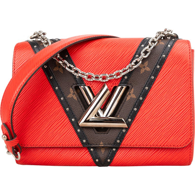 Louis Vuitton Red Epi Leather Monogram Canvas Twist MM Crossbody Bag