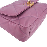 Chanel 19 Purple Quilted Lambskin Single Flap Crossbody Bag